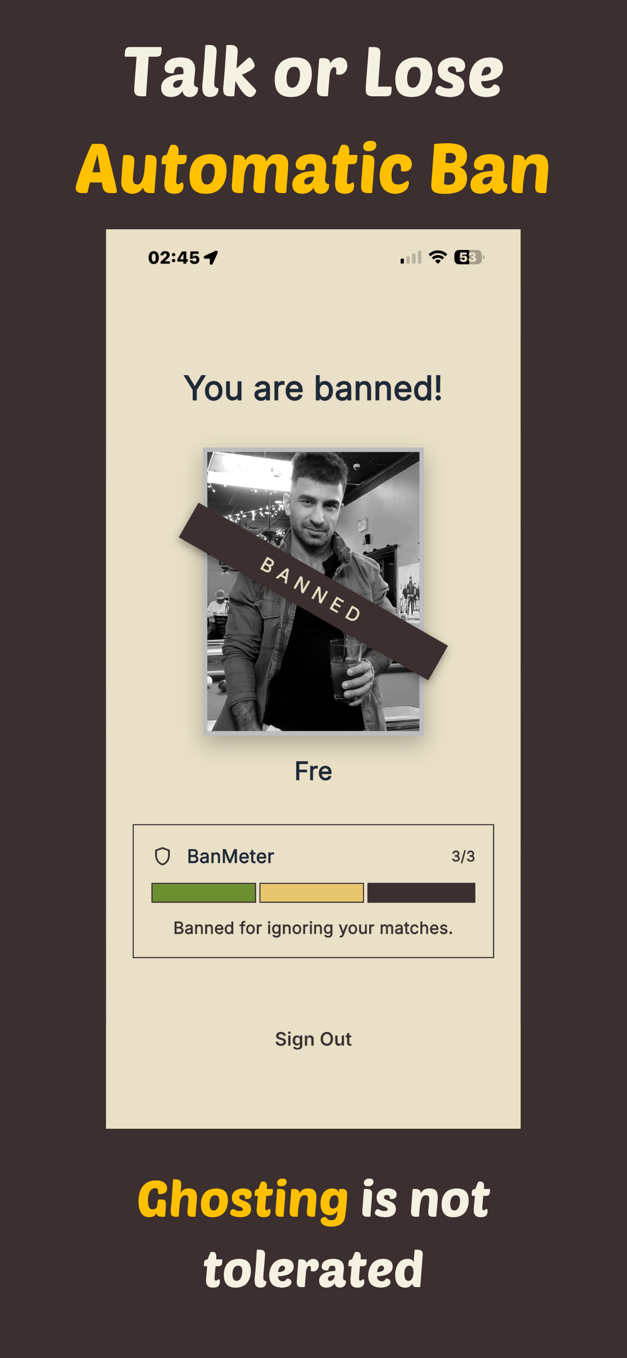Talk or Lose - Automatic Ban for Ghosting